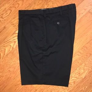 Black Pleated Khaki Shorts 38W
